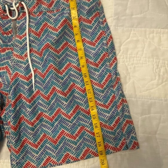 Trunks Men's Swimsuit, XXL, with liner, Red, blue, white design suit - Picture 3 of 6